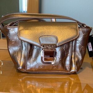 Bebe Metallic rose Gold Women's Bag
